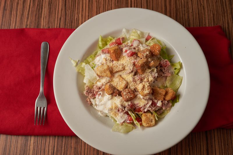 Caesar salad with coal fired croutons